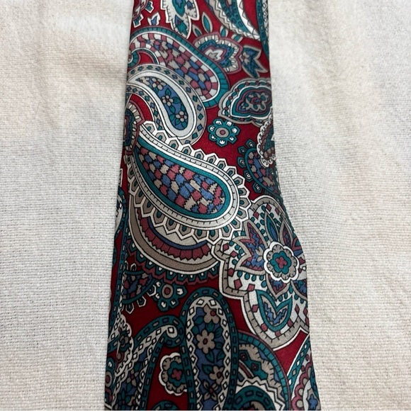 Oscar De La Renta Men Neck Tie Silk Geometric Multicolor Paisley Workwear USA - Picture 3 of 6